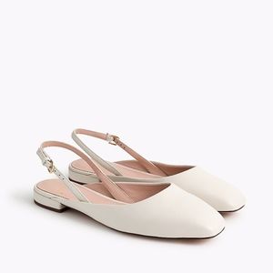 J.Crew Sally Slingbacks in Ivory Leather Size 6.5
